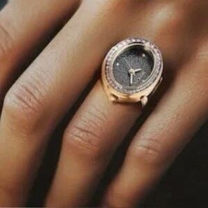 Angel Gold Ring with Watch Face